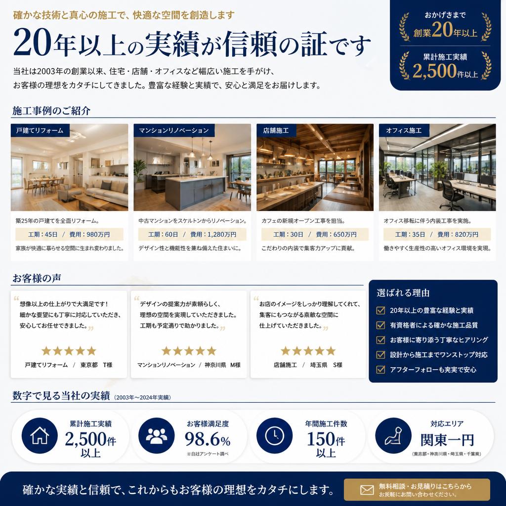 実績に基づく信頼性